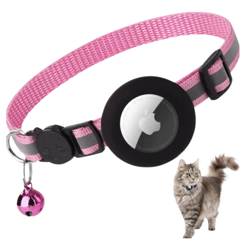 Cat Collar AirTag Holder - Reflective, Adjustable, Waterproof and Safe