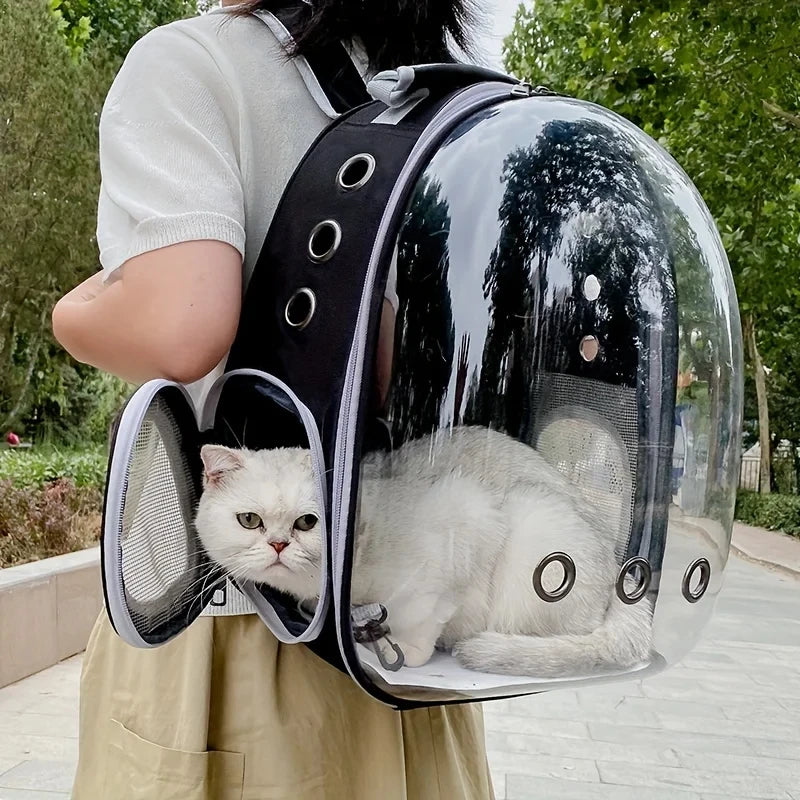 Cat carrier with transparent PVC mask and Oxford cloth material