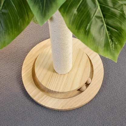 Natural sisal cat scratching post designed for claw health and entertainment