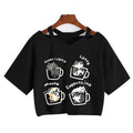 Cute cat t-shirt with O-neck collar