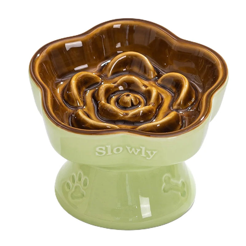 Ceramic Cat Feeder -  Slow Feeder Bowl for Cats