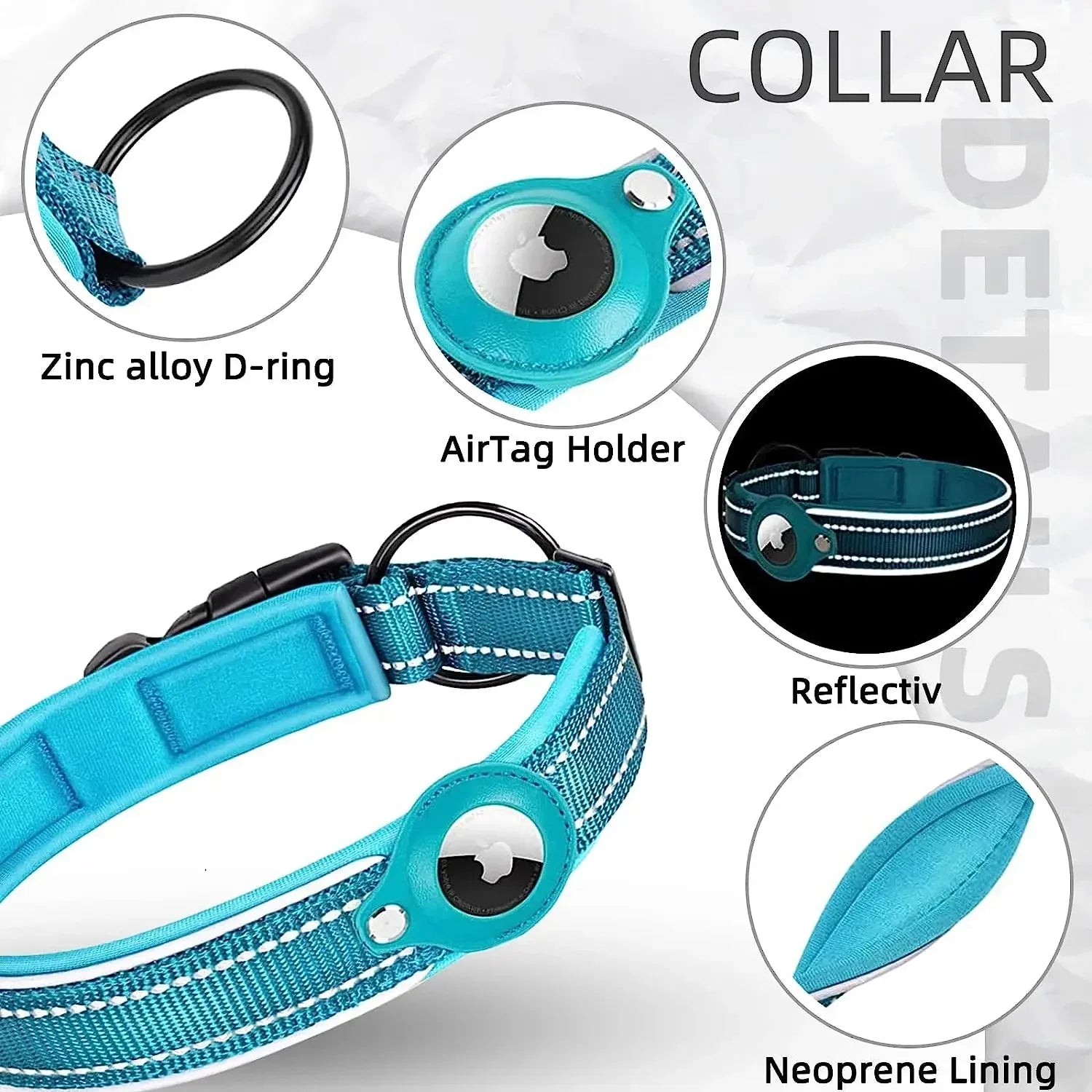 Waterproof Dog Collar with AirTag Slot