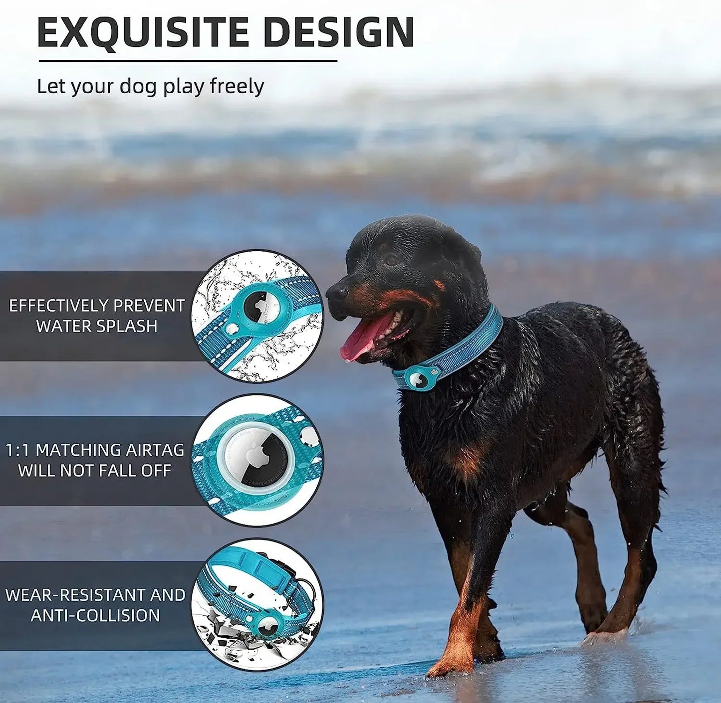 Secure AirTag Dog Collar for All Weather Conditions