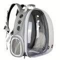 Grey cat carrier with soft bottom pad for comfortable travel