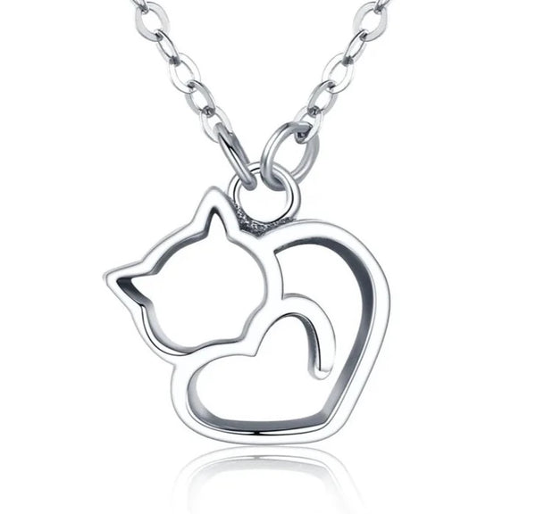 925 Sterling Silver Necklace Lovely Cat