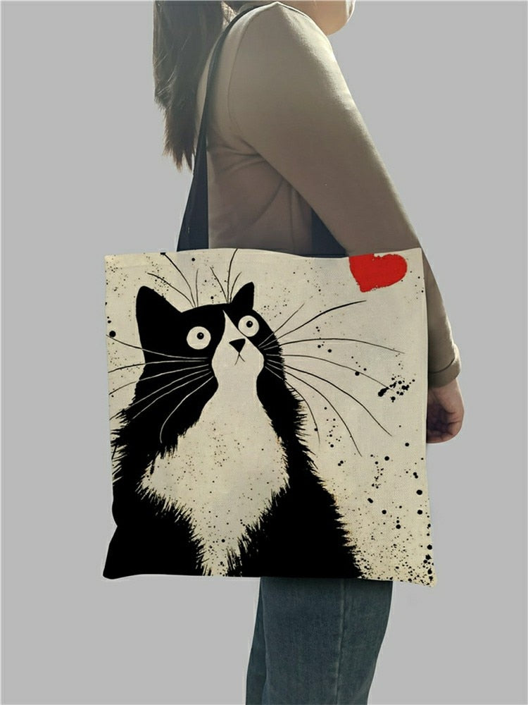 Eco Bag Friendly Cat Printing