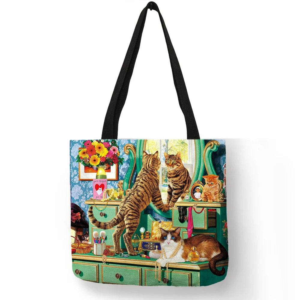 Cat Print - Tote Bags