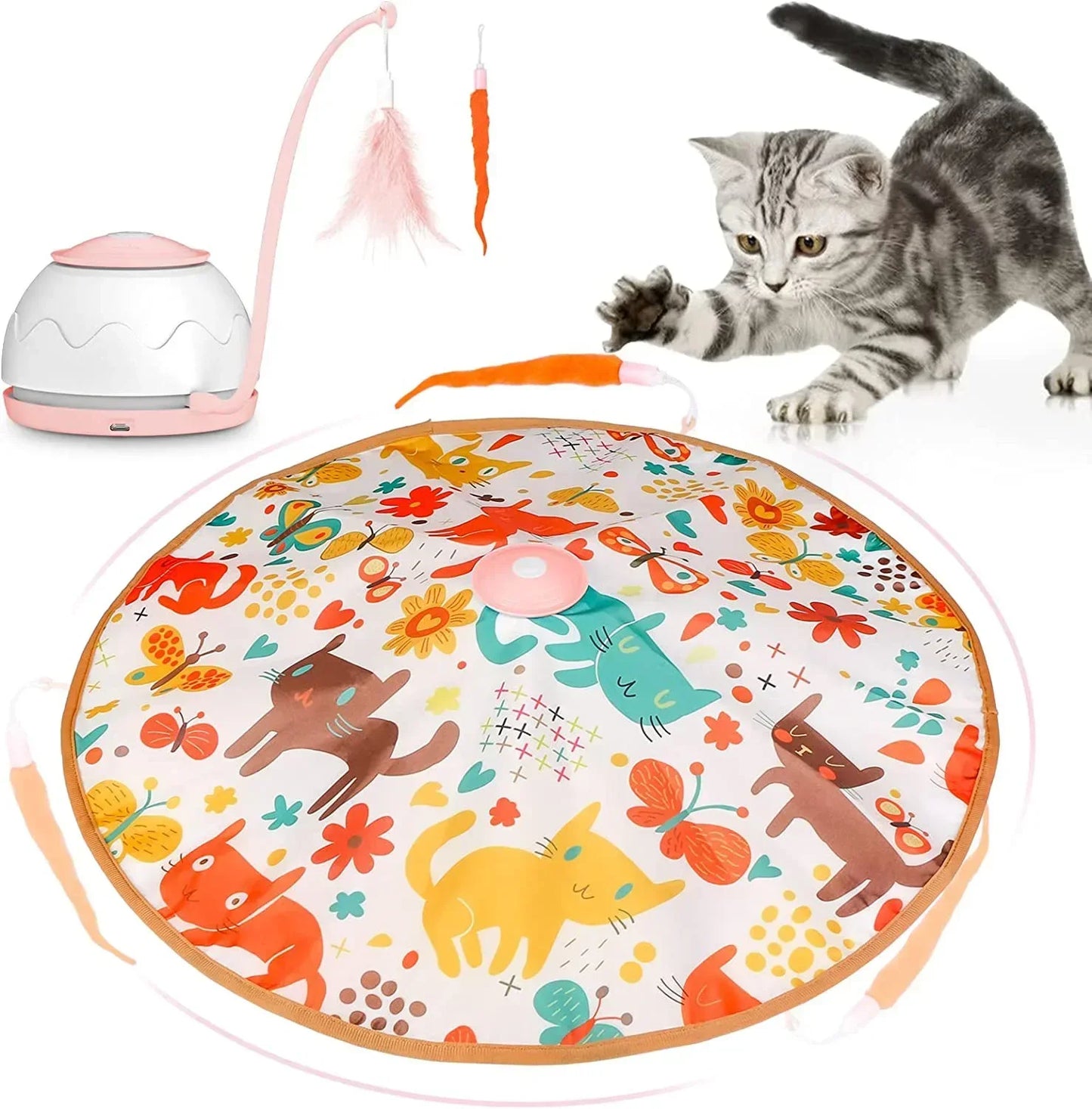 Interactive Cat Toy - 360° Rotating USB Cat Toy