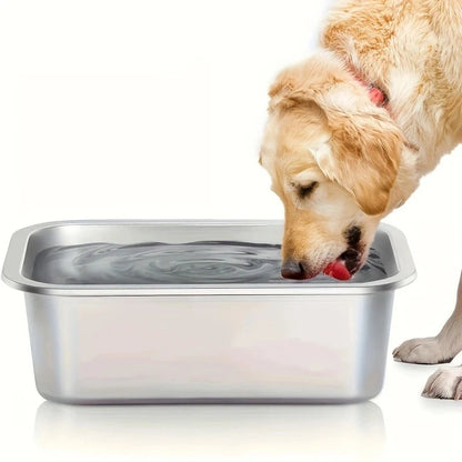 Large-Capacity High-Quality Stainless Steel Dog Bowl Anti-Fall Durable Dog Food Bowl Large Dog Drinking Basin Feeding Basin