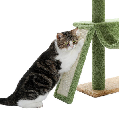 Cactus Cat Tree Tower with Adjustable Height and Hammock