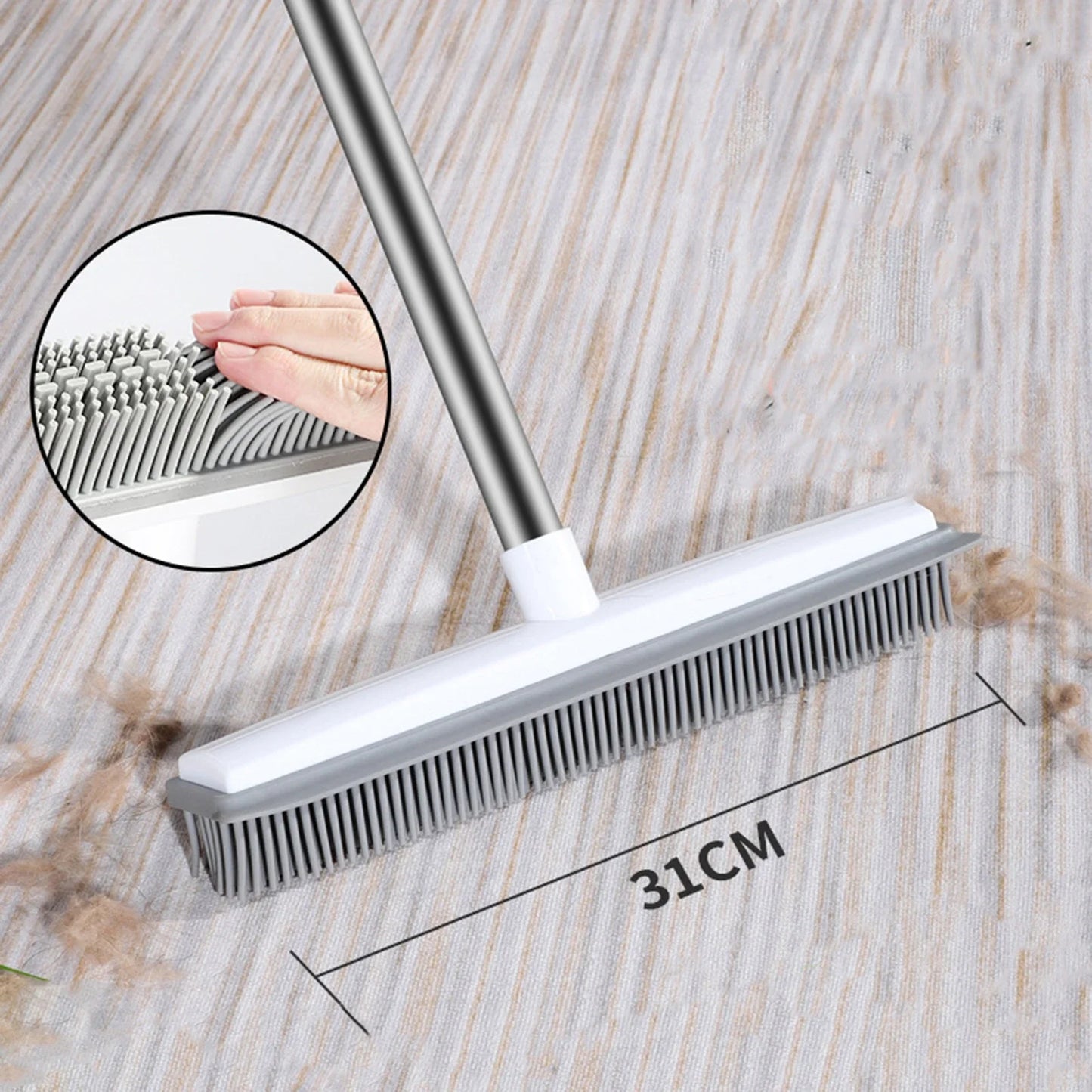 Pet Hair Remover Rubber Broom