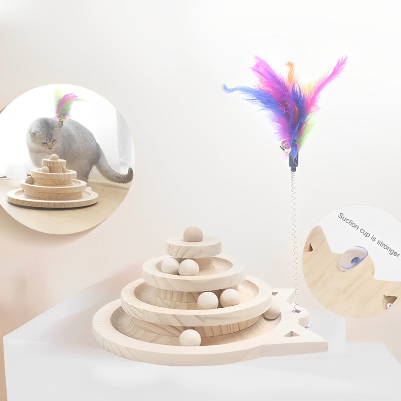 Cat Toy Tower Interactive Cat Turntable