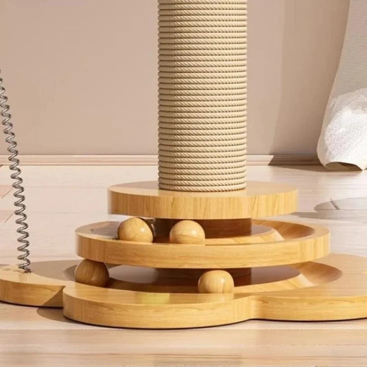 Close-up of the sisal scratching surface on the cat scratching post