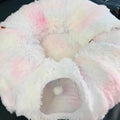 Plush Cat Bed with Tunnel for Indoor Cats Multifunctional Cat Tunnel Bed with Peephole  Fluffy Donut Cat Bed with Tunnel