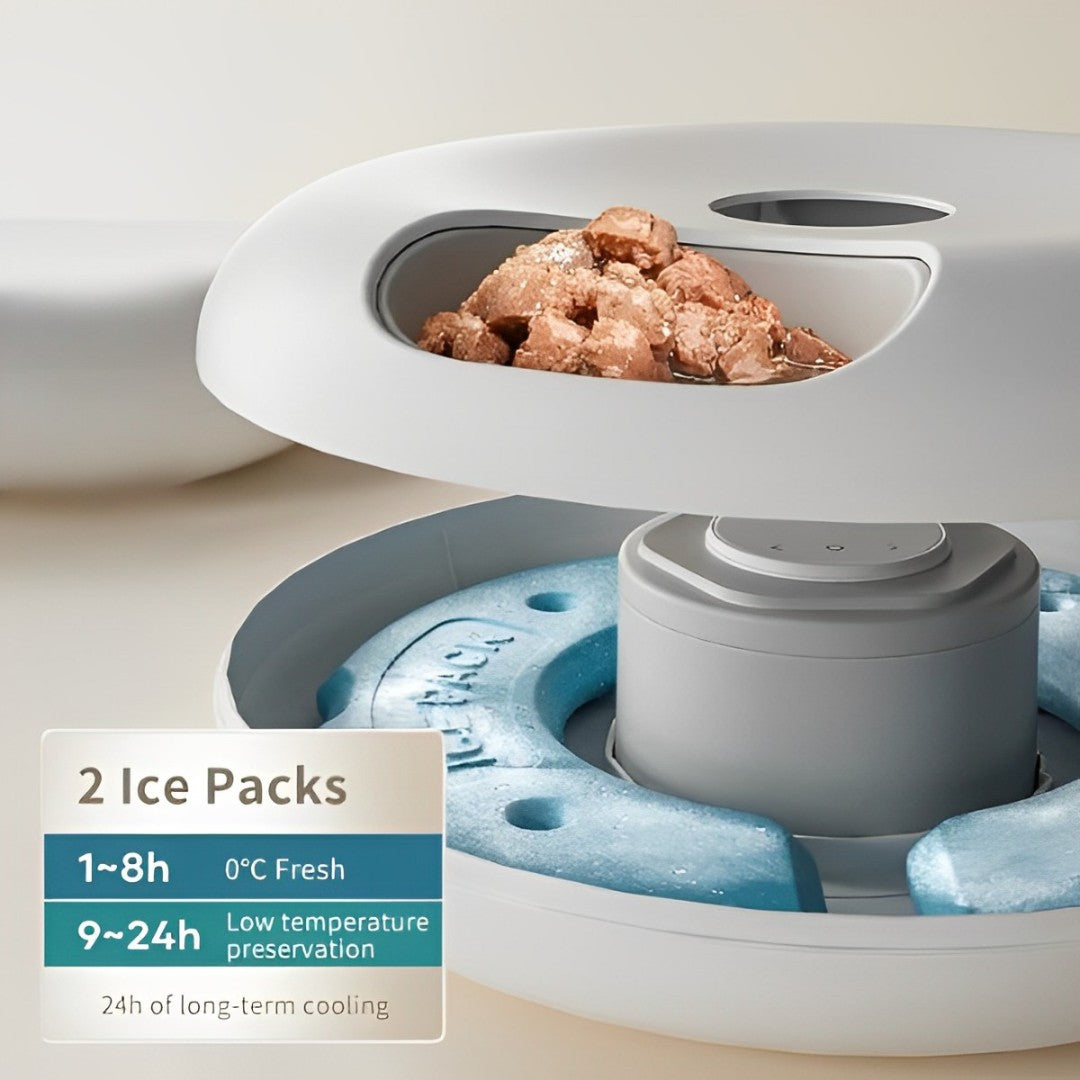 Automatic Cat Feeder - Wet and Dry Food with Ice Packs