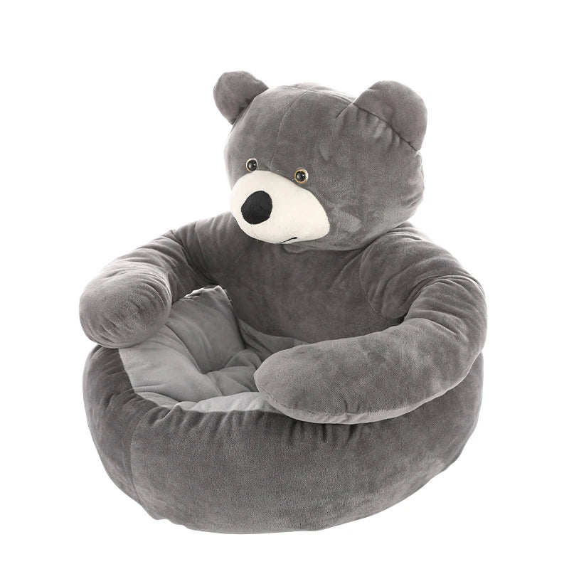 Cat Bed - Cozy Bear Shaped Pet Bed gray