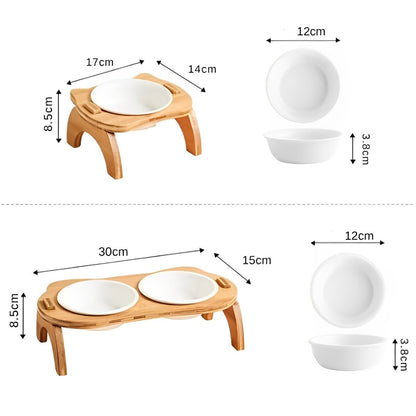 double Elevated Food and Water Bowl for Cats