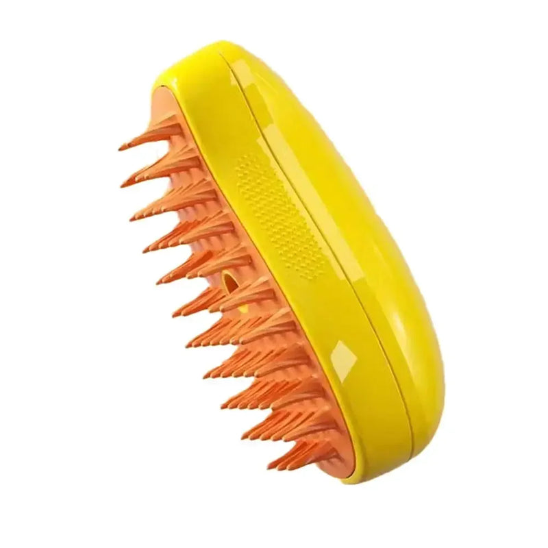 Top view of Steamy Cat Brush highlighting its ergonomic design and build