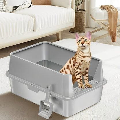 Cat Litter Box - Stainless Steel Hygienic and Odor-Free