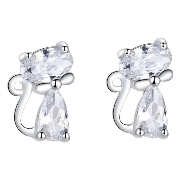 925 Sterling Silver Earrings Cute Cat