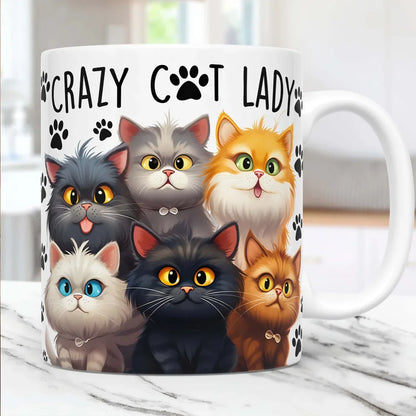 Ceramic Crazy Cat Lady gift mug