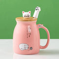 coffee cat mug pink