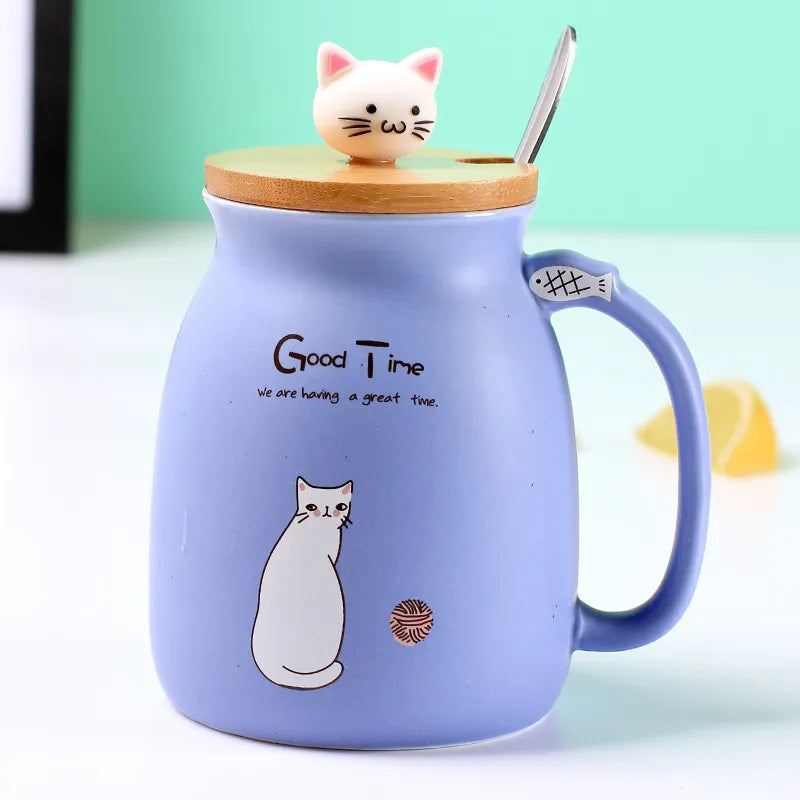 coffee cat mug purple