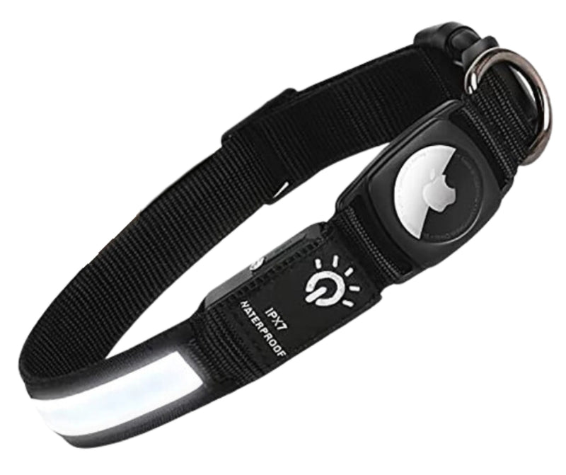 Dog Collar - Waterproof, LED and AirTag Case