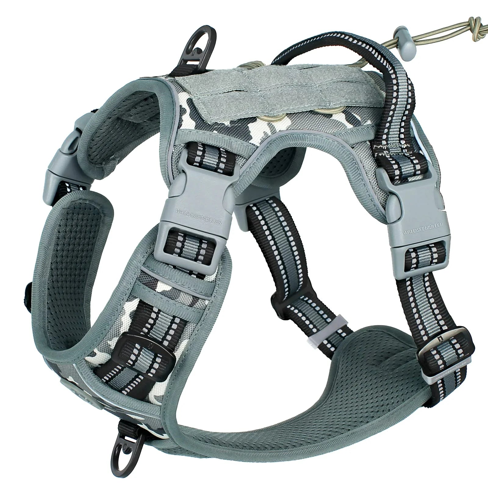 Durable dog harness with adjustable straps for medium to large breeds.