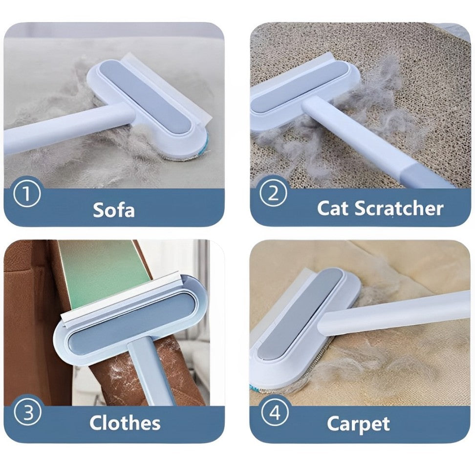 Pet hair remover brush for easy cleaning of carpets and furniture