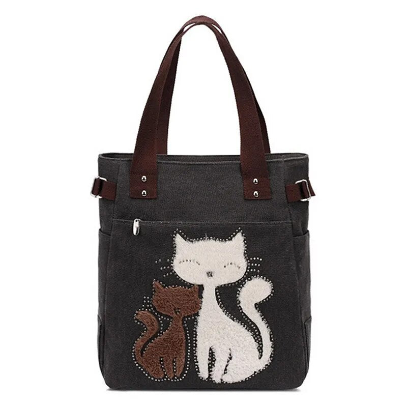 tote bag cat black