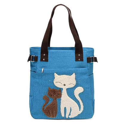 tote bag cat blue