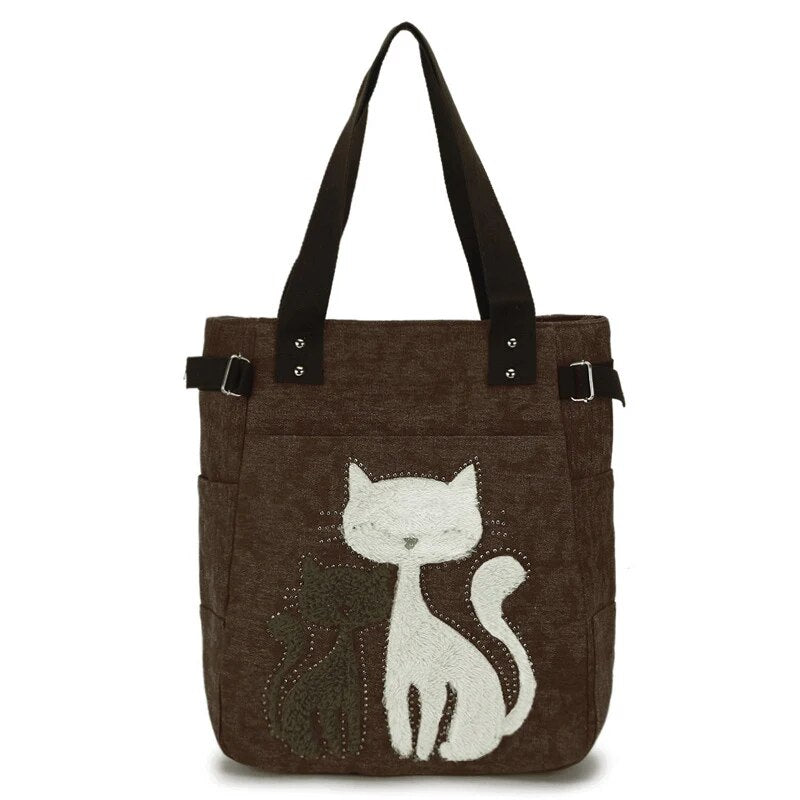 tote bag cat brown